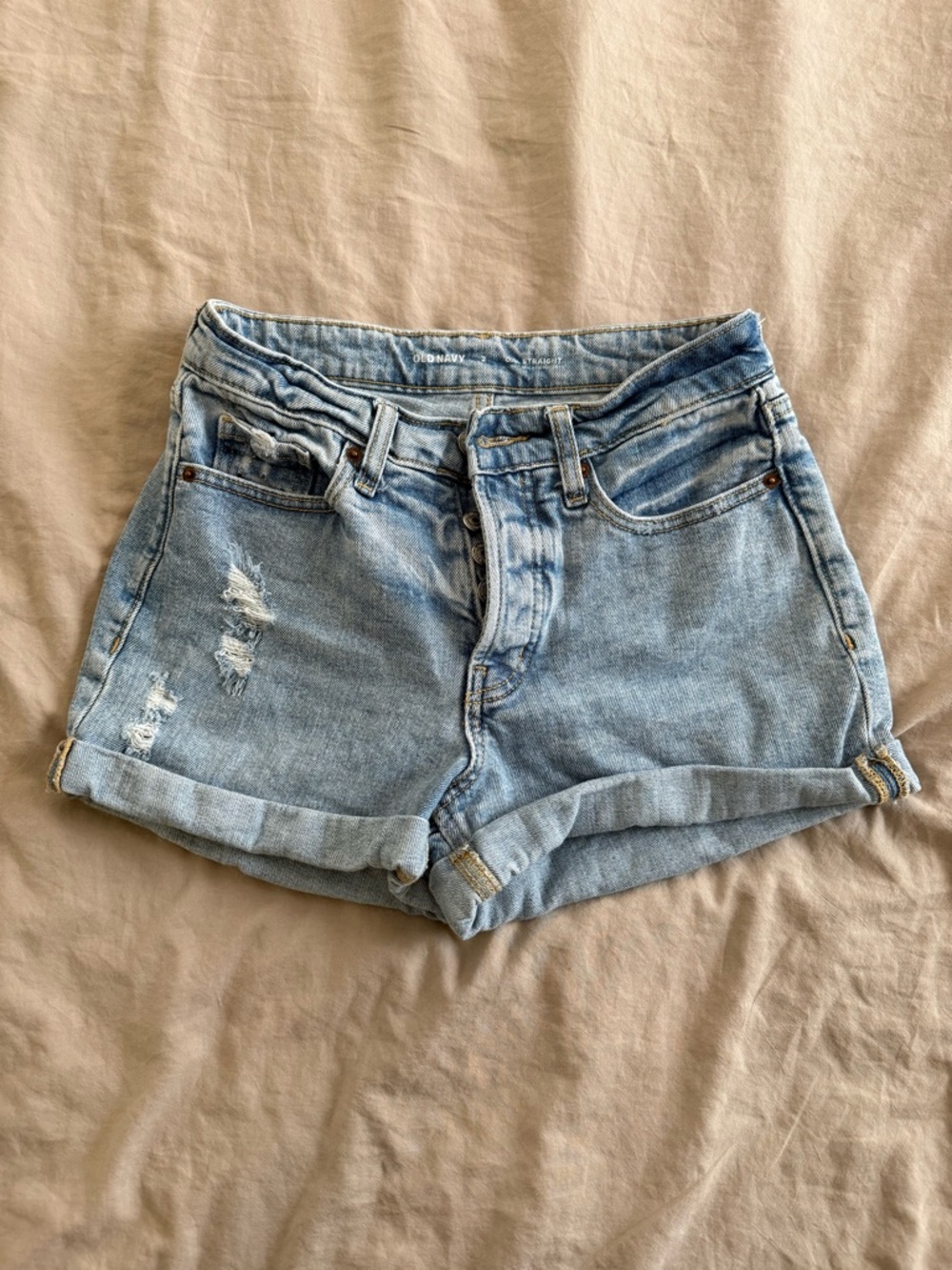 Old Navy Light Blue Rolled Cuff Denim Shorts